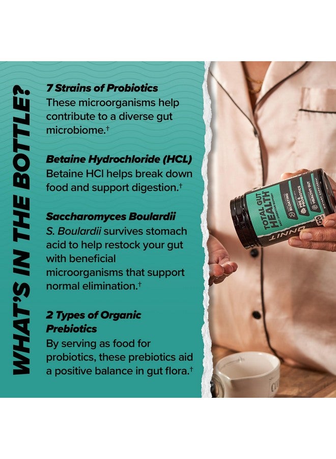 ONNIT Total Gut Health Daily Digestive Support, Complete Digestion Supplement for Women and Men with 7 Strains of Probiotics, Prebiotics, Enzymes and Betaine HCL, 60 Count - Image 4