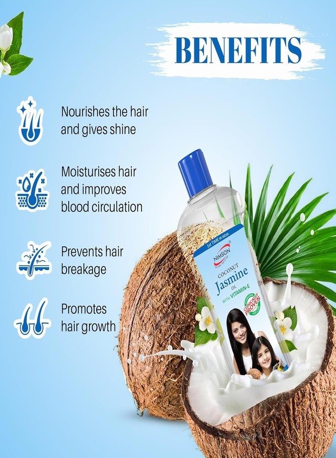 Nimson Coconut Jasmine Hair Oil with Vitamin E | For Shiny, Long Hair | Non-Sticky, Nourishing Formula | 450ml - Image 3