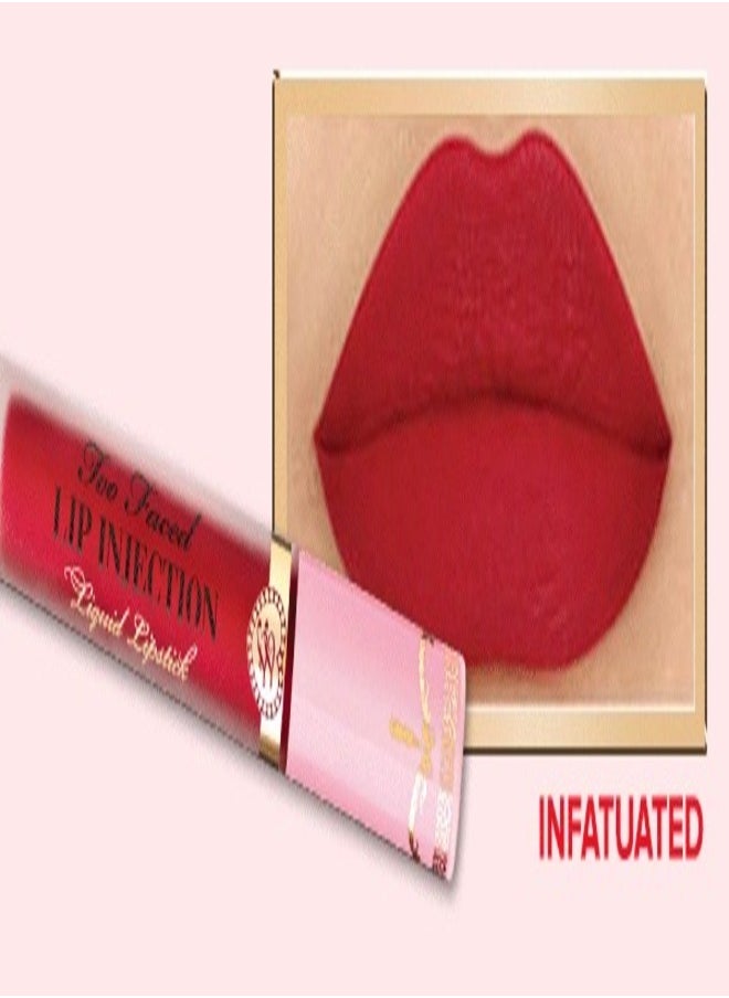 Too FacedCosmetics - Too Faced Lip Injection Power Plumping Cream Liquid Lipstick Infatuated - Vivid Warm Red 3ml - Image 1