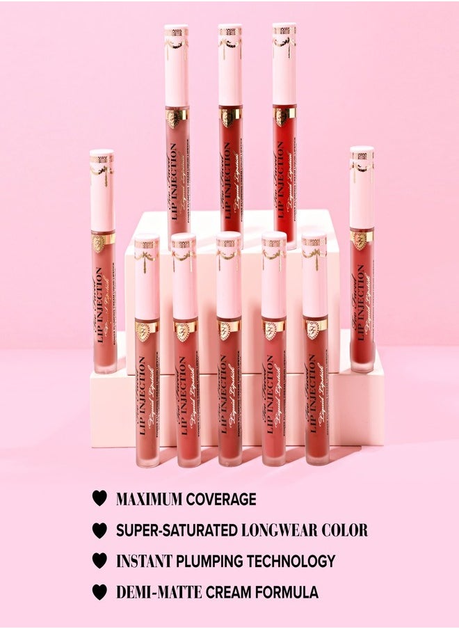 Too FacedCosmetics - Too Faced Lip Injection Power Plumping Cream Liquid Lipstick Infatuated - Vivid Warm Red 3ml - Image 1