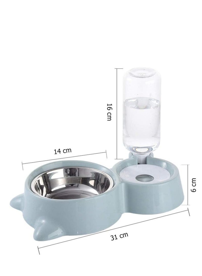 أوعية طعام الحيوانات الأليفة وتغذية المياه مع زجاجة مياه أوتوماتيكية مع وعاء غير قابل للصدأ - Image 2