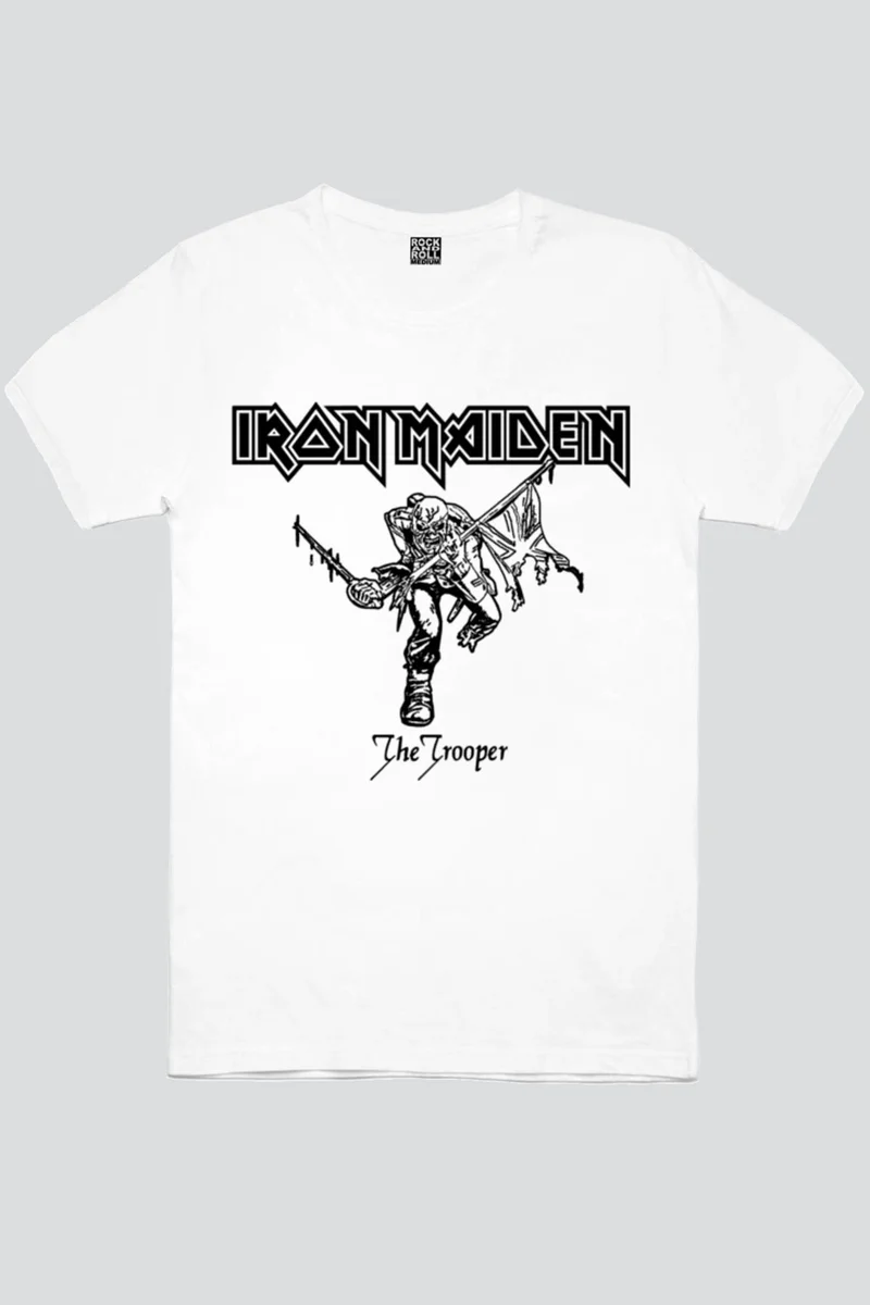 Rock&Roll Iron Maiden White Men's T-Shirt