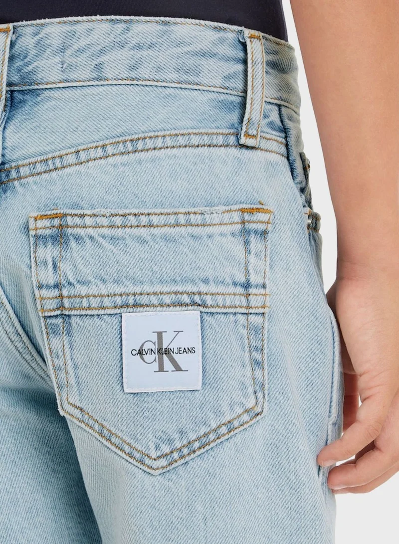 Calvin Klein Jeans Kids Relaxed Fit Denim Shorts