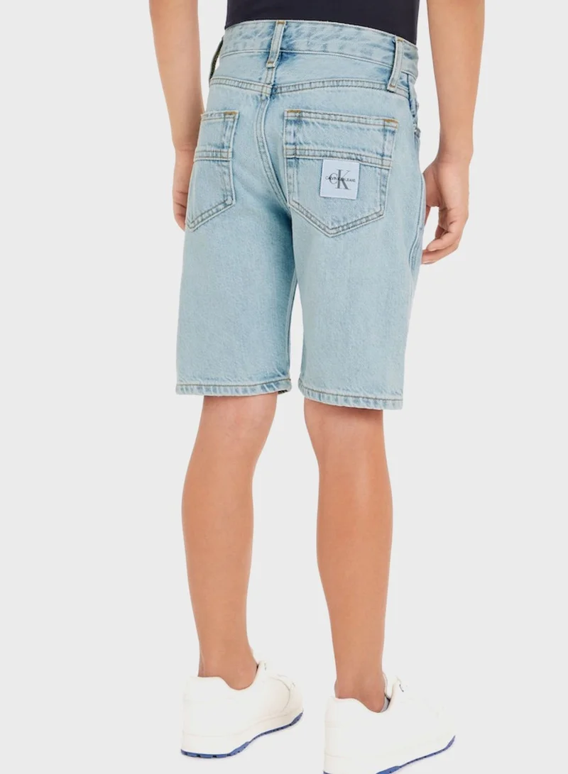 Calvin Klein Jeans Kids Relaxed Fit Denim Shorts
