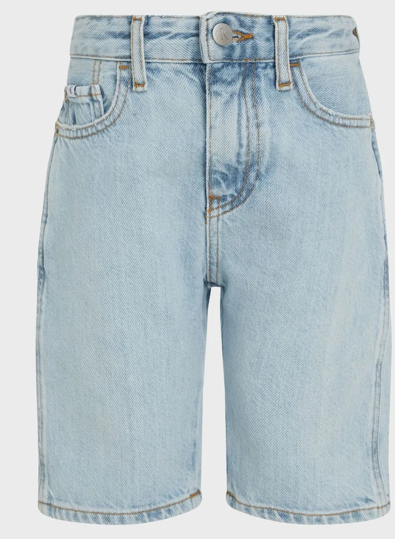 Calvin Klein Jeans Kids Relaxed Fit Denim Shorts