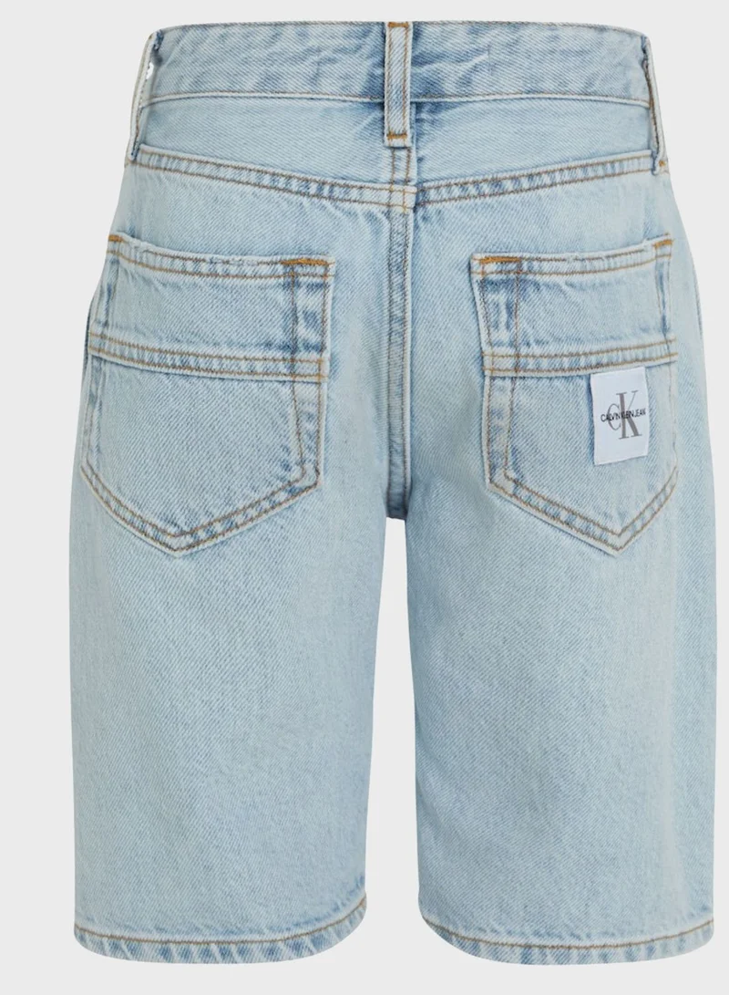 Calvin Klein Jeans Kids Relaxed Fit Denim Shorts