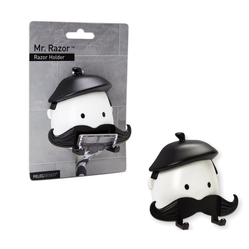 PELEG Design Mr. Razor â€“ Razor Holder Suction Shaving Razor Holder for Shower Bathroom Bath Unique Gifts - Image 1