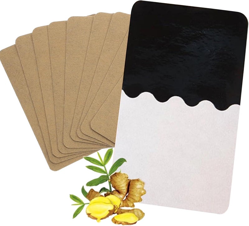 HEALLILY لصقات هيللي 50 قطعة لصقات الزنجبيل لتخفيف الألم 10 ساعات من تخفيف الألم لصقات الأعشاب للركبة للرجال والنساء للركبة والظهر والورك والرقبة والكتف - Image 1