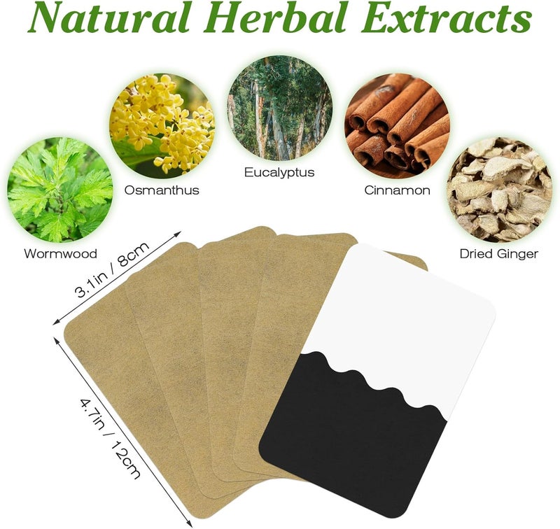 HEALLILY لصقات هيللي 50 قطعة لصقات الزنجبيل لتخفيف الألم 10 ساعات من تخفيف الألم لصقات الأعشاب للركبة للرجال والنساء للركبة والظهر والورك والرقبة والكتف - Image 4
