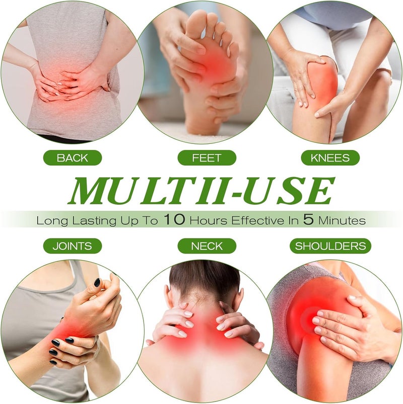 HEALLILY لصقات هيللي 50 قطعة لصقات الزنجبيل لتخفيف الألم 10 ساعات من تخفيف الألم لصقات الأعشاب للركبة للرجال والنساء للركبة والظهر والورك والرقبة والكتف - Image 3