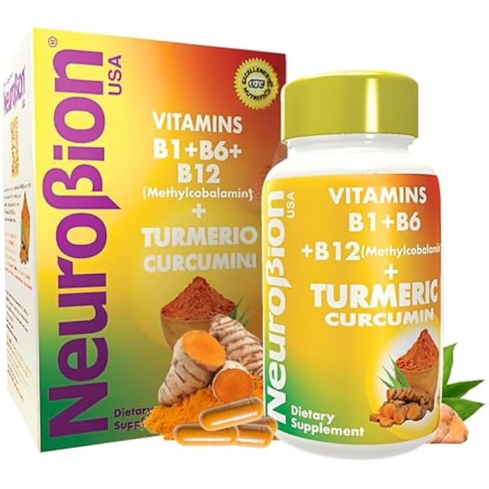 Neurobion Turmeric Curcumin 650 mg Herbal Supplement for Antioxidant Support, High Absorption Ultra Potent Turmeric Supplement Multivitamins Complex with B12, 40 Capsules - Image 1