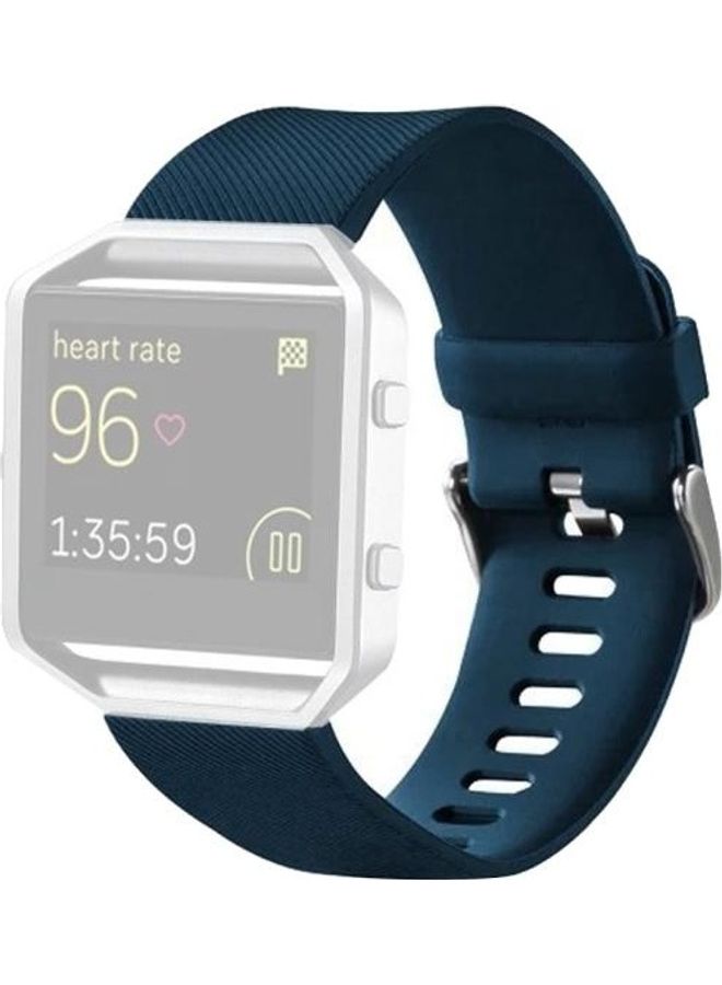 NIBEMINENT Oblique Texture Silicone Watchband For Fitbit Blaze Watch Large Size, Length: 17-20cm Dark Blue - Image 1