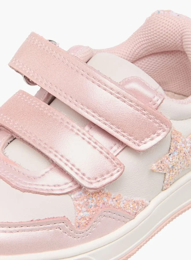 Barefeet Girls Colourblock Sneakers with Hook and Loop Closure