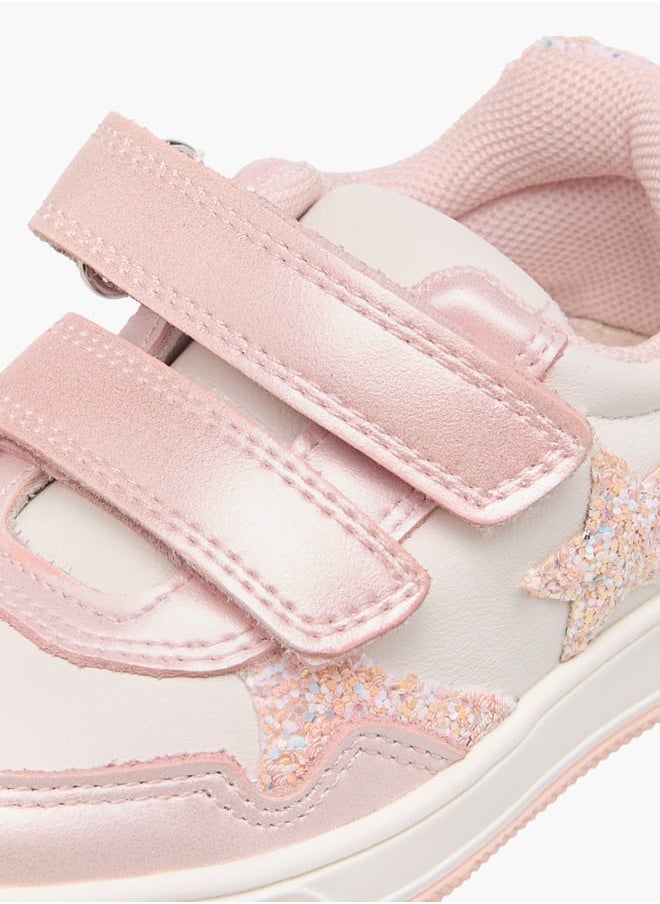 Barefeet Girls Colourblock Sneakers with Hook and Loop Closure  - Image 3