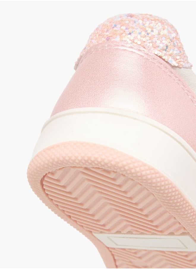 Barefeet Girls Colourblock Sneakers with Hook and Loop Closure  - Image 4