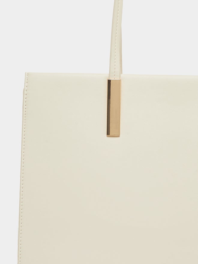 Styli Styli Plain Tote Bag with Zip Closure  - Image 3