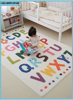 HQ-GAMING Children's Rug, Soft Fluffy Non-Slip Children's Bedroom Rugs, Machine Washable Play Mats, Boys and Girls Alphabet Rugs, Playroom Classroom Decoration 80*120CM  - Image 1