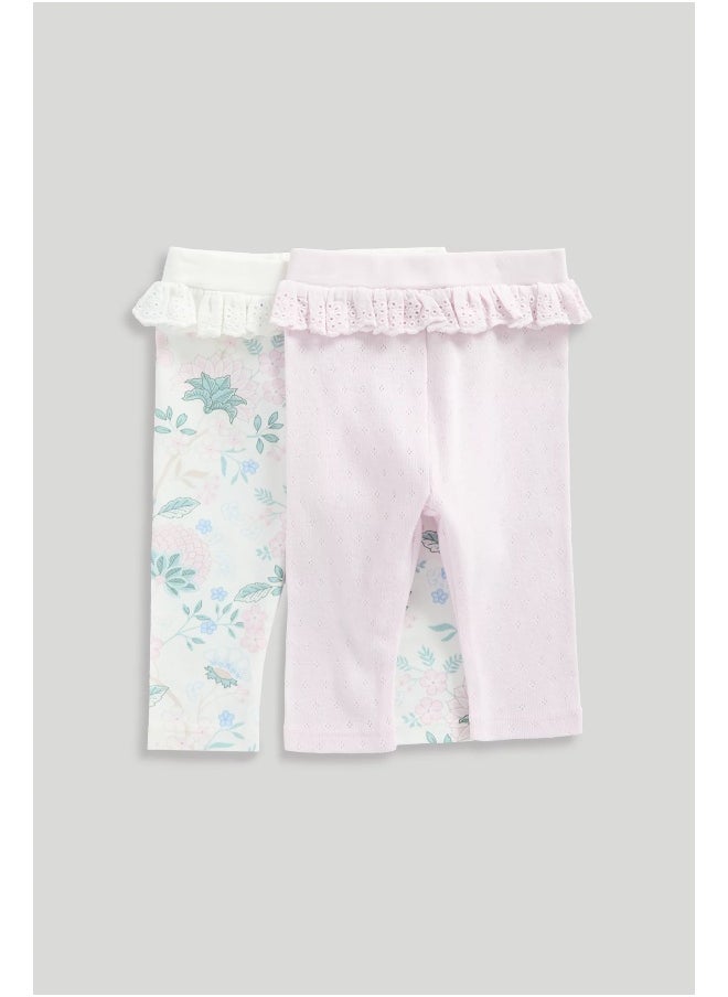 mothercare Spring Blossom Leggings - 2 Pack  - Image 2