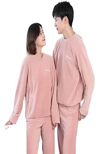 Ukal Women's & Men's Wool Blend Fleece Velvet Full Length Winter Nightwear Pajama Set Free Size (26 Till 34) Set f 2 (Pink) - Image 3