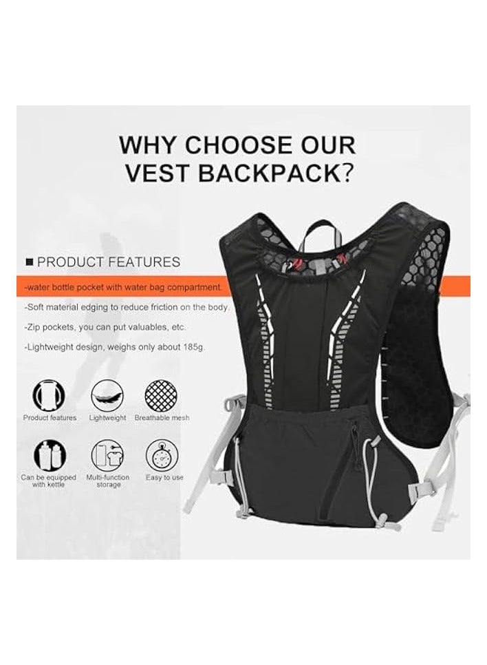 Green Tiger Lightweight Hydration Vest Backpack with 1.5L Water Bladder - Ideal for Hiking, Trail Running, Cycling, Marathons - Suitable for Both Women and Men - Image 2