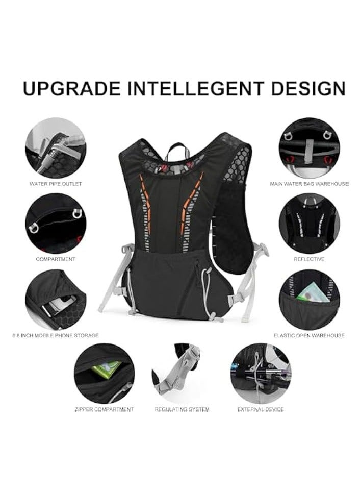 Green Tiger Lightweight Hydration Vest Backpack with 1.5L Water Bladder - Ideal for Hiking, Trail Running, Cycling, Marathons - Suitable for Both Women and Men - Image 3