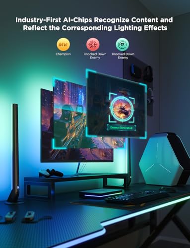 Govee HDMI 2.1 Sync Box Kit 2, Includes AI Sync Box, Light Bars, and Monitor Backlight, Supports 8K@60Hz, 4K@144Hz, VRR and ALLM, Works with Matter and Alexa, RGBIC Light Strip for 27-34 inch Monitor - Image 4