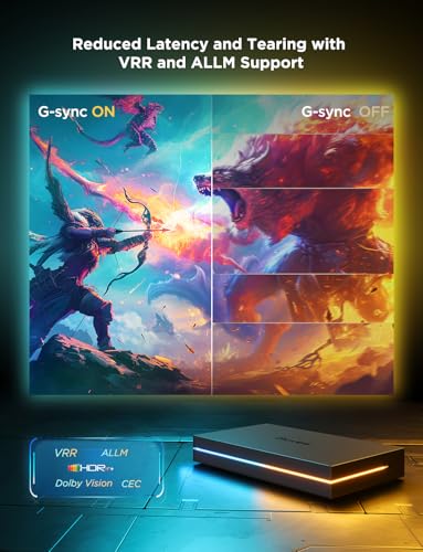 Govee HDMI 2.1 Sync Box Kit 2, Includes AI Sync Box, Light Bars, and Monitor Backlight, Supports 8K@60Hz, 4K@144Hz, VRR and ALLM, Works with Matter and Alexa, RGBIC Light Strip for 27-34 inch Monitor - Image 3