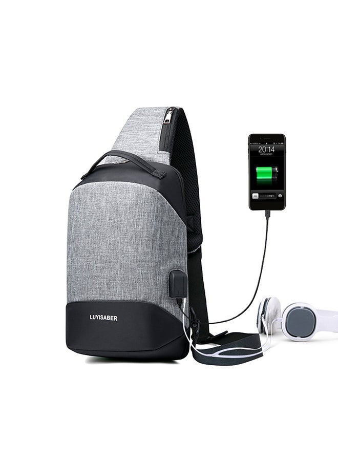 Multi-Functional Crossbody Bag With USB Charging Port Grey - Image 1