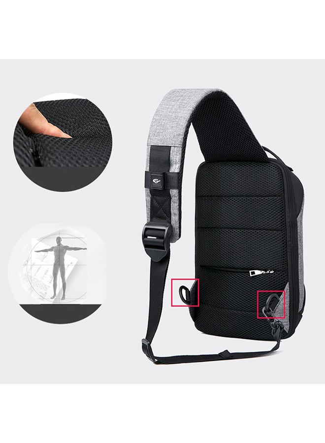 Multi-Functional Crossbody Bag With USB Charging Port Grey - Image 2
