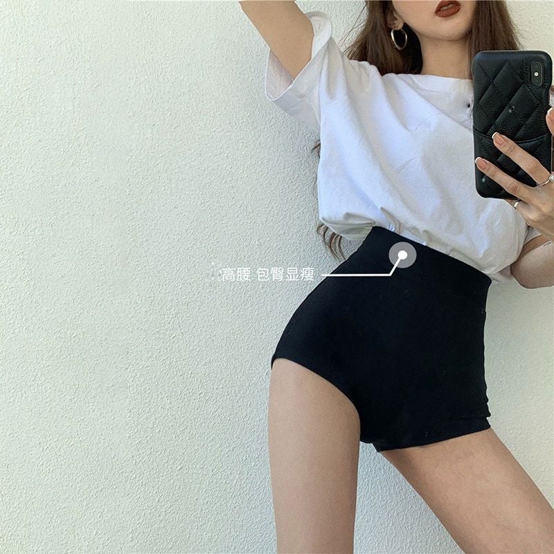 شورتات سوبر سوداء على طراز هونغ كونغ للنساء صيف 2024 جديدة عالية الخصر شورتات ساخنة ضيقة رشيقة فتيات سبايس شورتات رياضية غير رسمية - Image 2