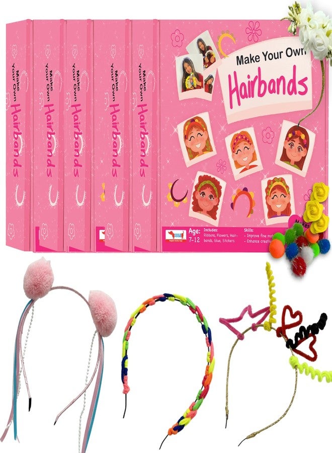 CocoMoco Kids Make Your Own Hairbands DIY Art and Craft Kit for Girls, Make 10 Hair bands Activity Kit, Birthday Return Gifts for Girls Ages 5 to 7 years, 6 to12 years (Pack of 5) - Image 1