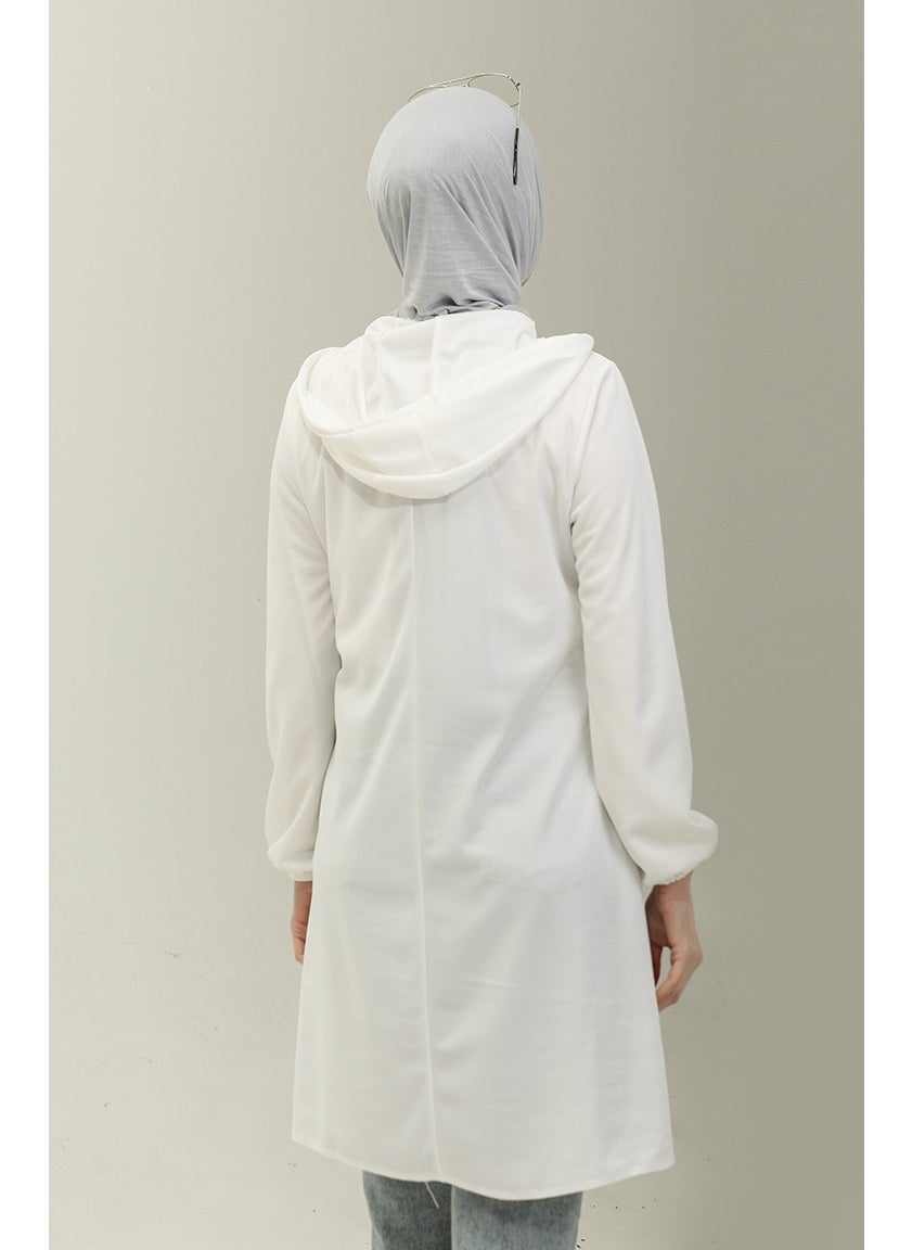 Sefa Merve Hooded Tunic 1008-05 Ecru  - Image 5