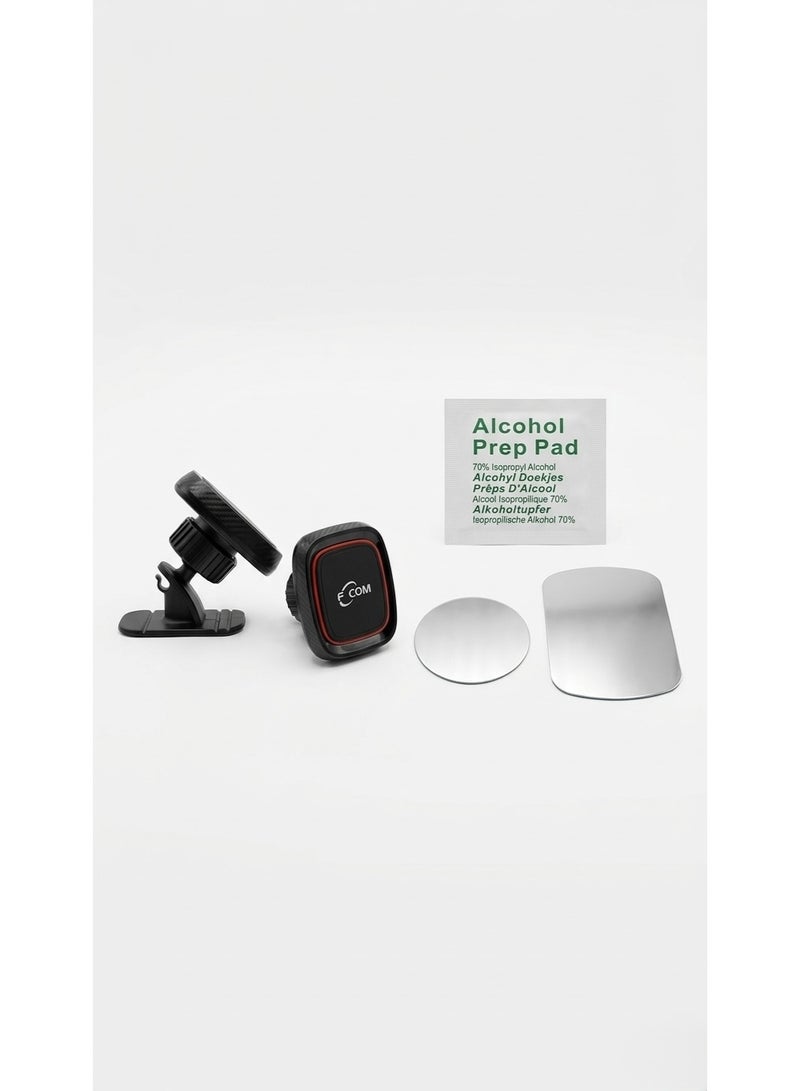 FCOM F-COM F074 Magnetic Car Dashboard Phone Mount - 360° Rotation, Ultra-Strong Magnet, Universal Compatibility for Smartphones up to 6-inches - Black - Image 2