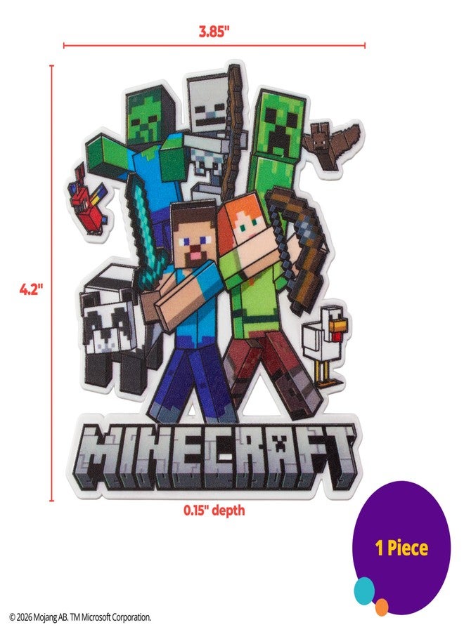 DecoPac Minecraft Cake Topper, Birthday Cake Decoration Featuring Steve, Alex, Creeper, & More! Food Safe, Ready To Use - 1 Piece - Image 3