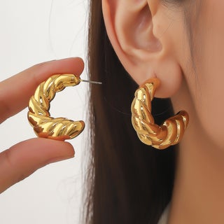 Simple Smooth Metal Hoops Earrings C-Shape Twist Drop Cold Style Womens Fashion Commute Geometry Design Ear Jewelry 6# - pzsku/Z7EC8200711659E3F3C18Z/45/1746233581/ed482f9f-2062-4ce5-b097-49b5c5b4962b