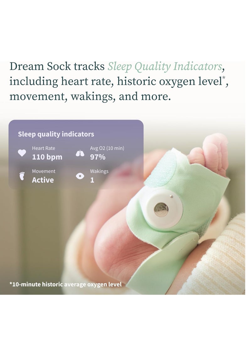 أوليت جهاز مراقبة الأطفال الذكي Owlet Dream Duo 2 - فيديو عالي الدقة 1080 بكسل مع جورب Dream - جهاز مراقبة قدم الطفل ومستشعر يتتبع نبضات القلب ومستويات الأكسجين لدى الرضع وحديثي الولادة - Image 5