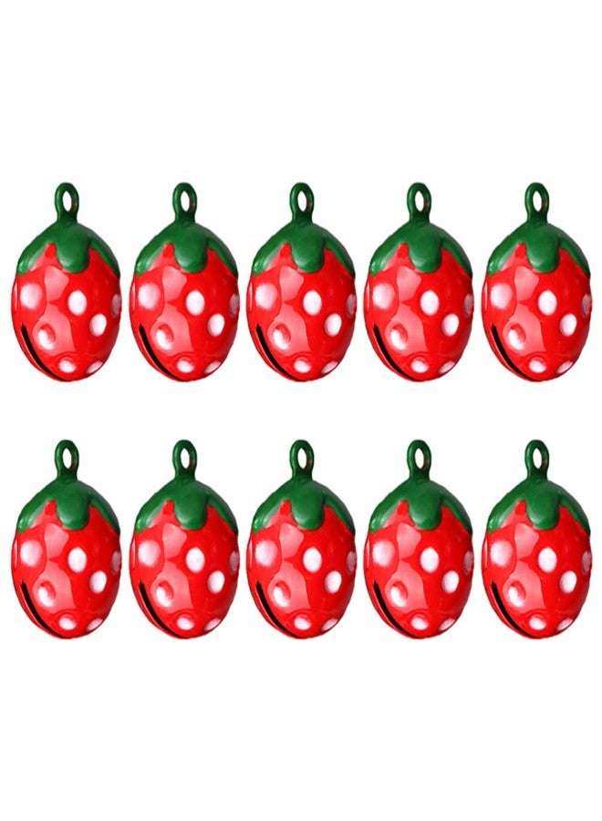 Baluue Pet Collar Bell Set - Strawberry Shape Dog Cartoon Pendant Jingle Bells Pet Tracker Necklace Decoration for Dog Cat, 10Pcs - Image 1