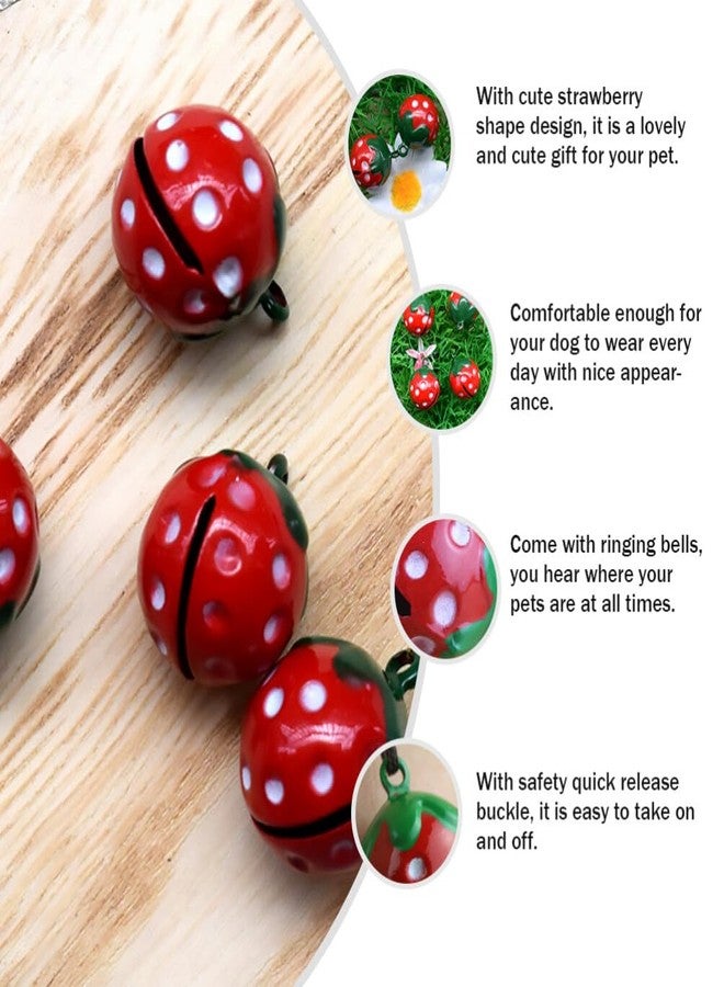 Baluue Pet Collar Bell Set - Strawberry Shape Dog Cartoon Pendant Jingle Bells Pet Tracker Necklace Decoration for Dog Cat, 10Pcs - Image 4