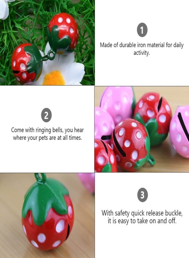 Baluue Pet Collar Bell Set - Strawberry Shape Dog Cartoon Pendant Jingle Bells Pet Tracker Necklace Decoration for Dog Cat, 10Pcs - Image 3