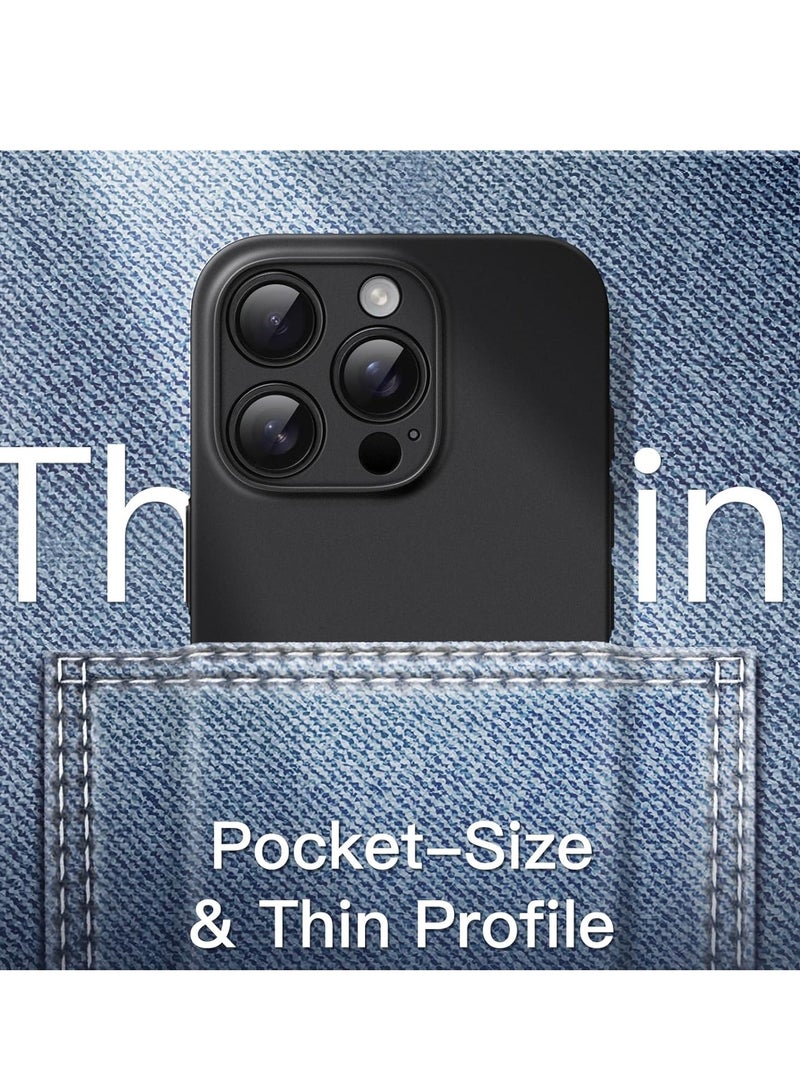 ELTRAZONE حافظة آيفون 16 برو ماكس فائقة النحافة 0.35 مم (6.9 بوصة) - تشطيب غير لامع خفيف الوزن، حماية كاملة للكاميرا، غلاف صلب بسيط (أسود) - Image 4