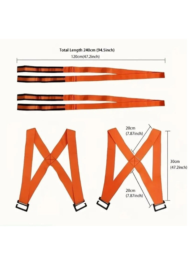 Mobile Shoulder Strap, 2-Person Lifting And Moving System, Thick Cushion, Adjustable Lifting Shoulder Strap, Safe And Easy To Move Furniture And Appliances Mattress, Heavy Weight Up To 660 Pounds (Orange) - Image 4