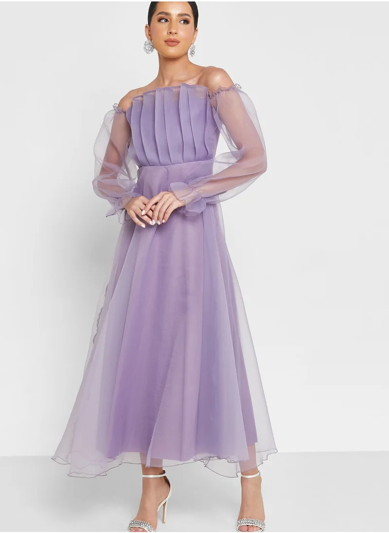 Ella Limited Edition Pleat Detail Tulle Dress