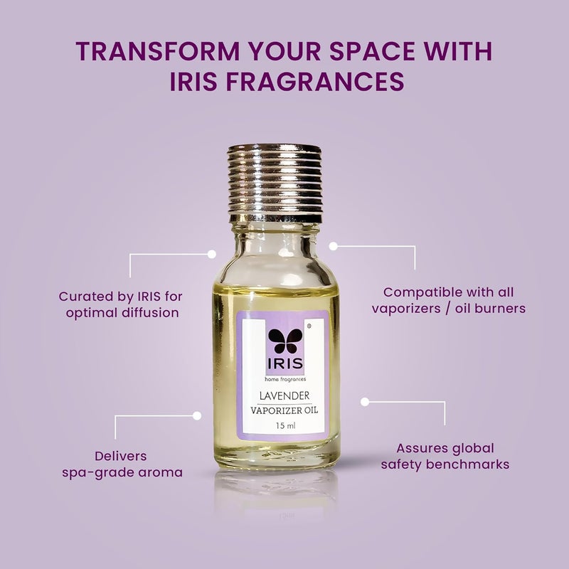 IRIS عطر المنزل، معطر ريد باللافندر، رائحة اللافندر، خالي من السموم، عطر فاخر، علم الروائح، معزز للمزاج، صنع في الهند - 1 وحدة من 15 مل من زيت بخاخ العطر. - Image 3