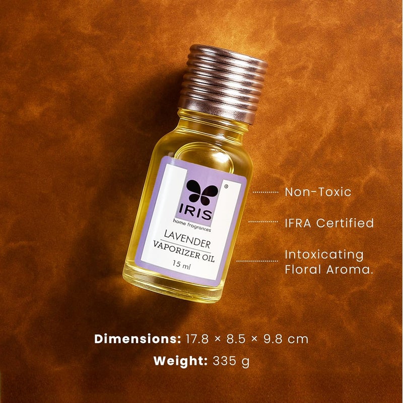 IRIS عطر المنزل، معطر ريد باللافندر، رائحة اللافندر، خالي من السموم، عطر فاخر، علم الروائح، معزز للمزاج، صنع في الهند - 1 وحدة من 15 مل من زيت بخاخ العطر. - Image 1