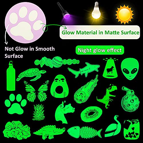 QTL Glow in The Dark Wall Stickers for Kids Glowing Party Supplies Waterproof Vinyl Stickers for Water Bottle Laptop 20Pcs - Image 5