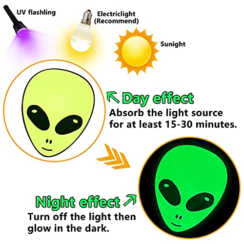 QTL Glow in The Dark Wall Stickers for Kids Glowing Party Supplies Waterproof Vinyl Stickers for Water Bottle Laptop 20Pcs - Image 4