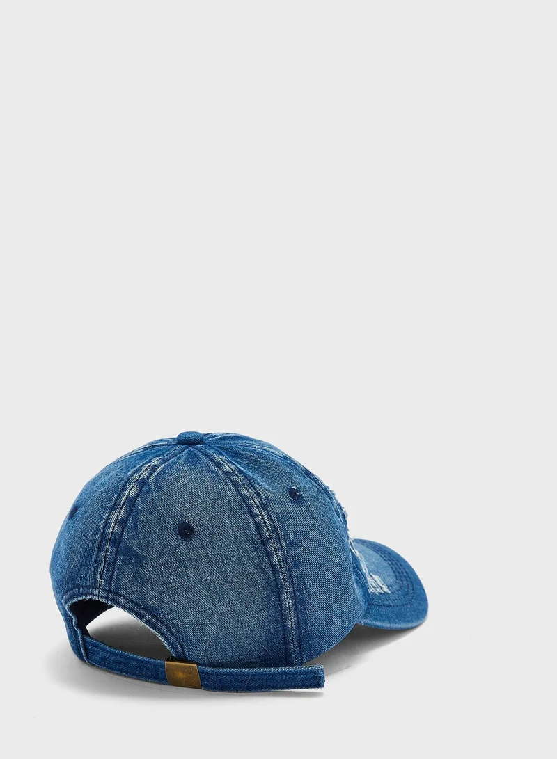 Seventy Five Distressed  Curve Peak Cap