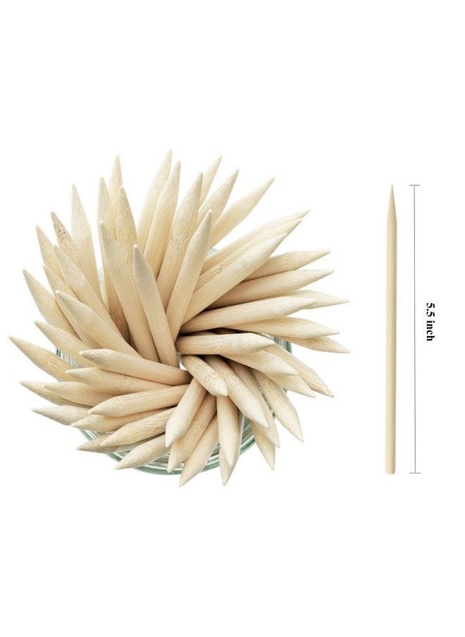 PENTA ANGEL - 5.5 Inch Thick Bamboo Sticks For Cotton Candy Caramel Apple Natural Birch Wooden Corn Dog Cob Hotdog Sticks Sausage Meat Skewers For Cheesecake Cakepop Lollipops Fruit 50Pcs - Image 1