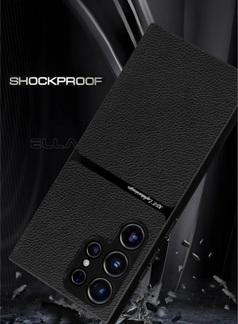 ELLAGECASE حافظة درجة الأعمال لهاتف سامسونج جالاكسي S23 ألترا، رقيقة جداً، مع لوحة مغناطيسية مدمجة، شحن لاسلكي، مقاومة للصدمات، حماية كاملة لعدسة الكاميرا - Image 2