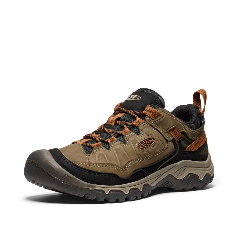 KEEN Mens Targhee 4 Low Height Durable Comfortable Waterproof Hiking Shoes Sea TurtleRoasted Pecan 115